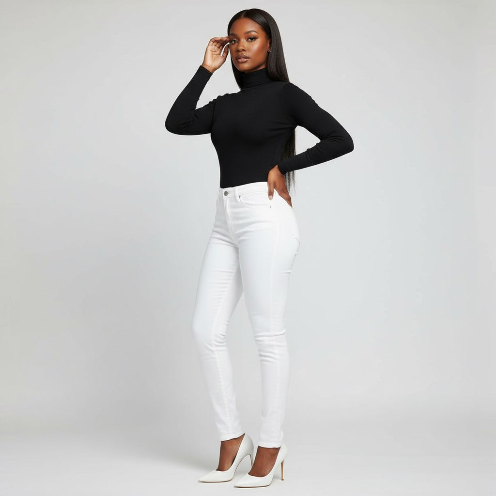 Black Long Sleeve Turtleneck Bodysuit