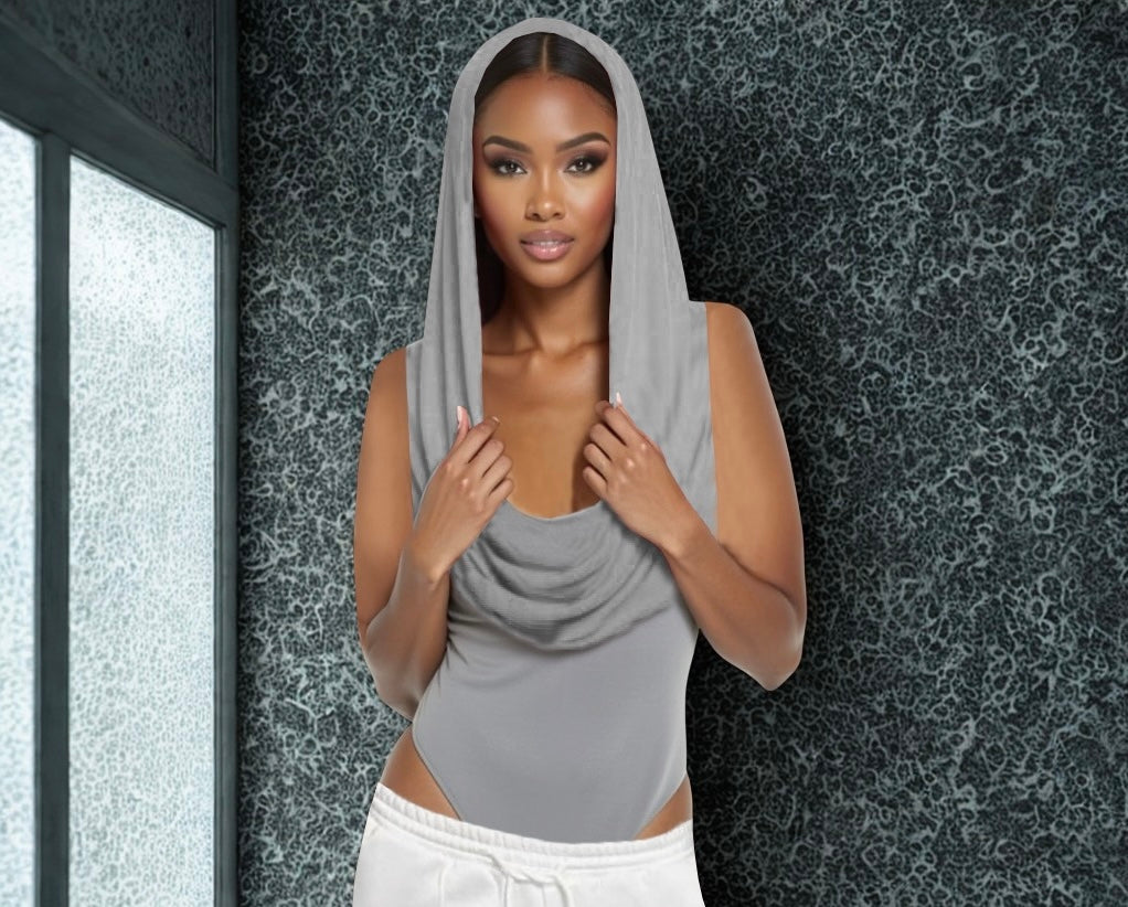 Gray Hoodie Bodysuit